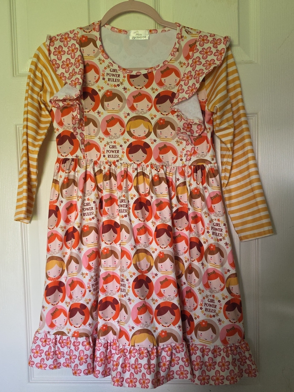 Little Miss Marmalade Size 8 'Girl Power' Ruffle Dress